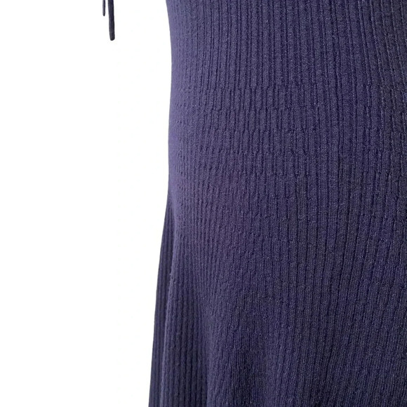 Jonathan Simkhai Crochet Knit Deep V-Neck Fit & Flare Dress Navy XS - Picture 9 of 16